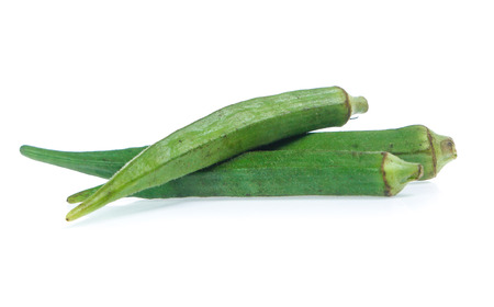 Okra isolated on whiteの写真素材