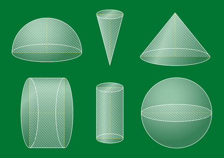 3d basic shapes setのイラスト素材