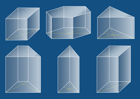 3d basic shapes setのイラスト素材