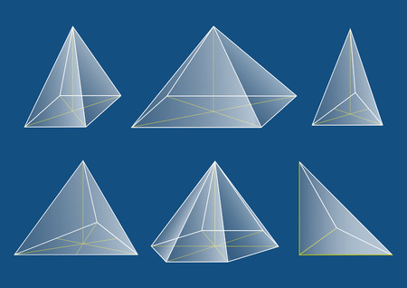 3d basic shapes setのイラスト素材