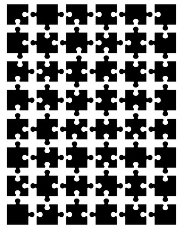 Vector illustration of black puzzle, separate partsのイラスト素材