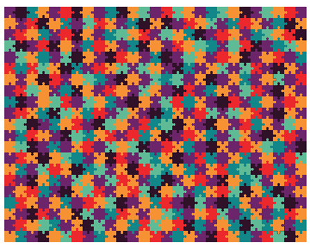 llustration of colorful shiny puzzle, separate partsのイラスト素材