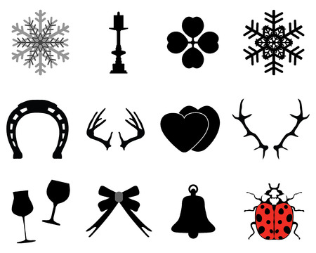 New Year and Christmas icons collection, vectorのイラスト素材