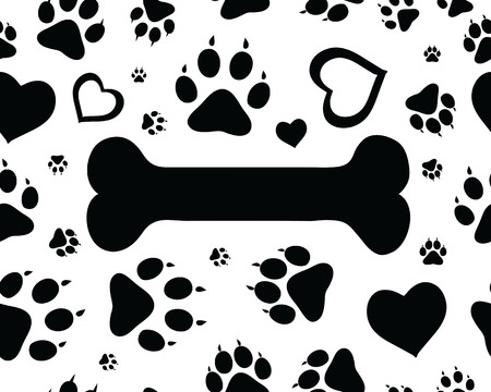 Footprints of cat, seamless vector wallpaperのイラスト素材