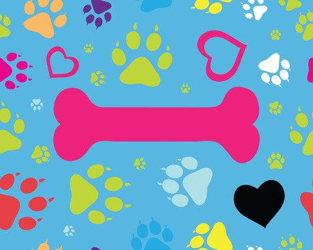 Footprints of cat, seamless vector wallpaperのイラスト素材