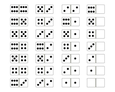 Full set of domino on a white backgroundのイラスト素材