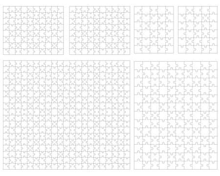 Set of white puzzles, separate partsのイラスト素材