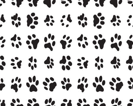 Black silhouettes of dog traces, seamless wallpaperのイラスト素材
