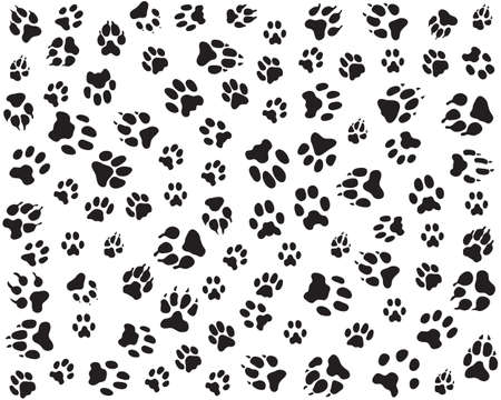 Black trace of cats, seamless vector wallpaperのイラスト素材