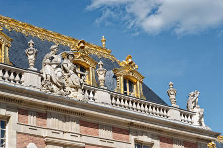 Versailles, France - august 6 2017: The "Cour de Marbre" facade of the palace of Versailles.のeditorial素材