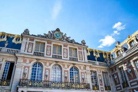 Versailles, France - august 6 2017: The "Cour de Marbre" facade of the palace of Versailles.のeditorial素材