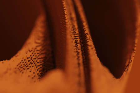 orange voxels block abstract background computer generatedの写真素材