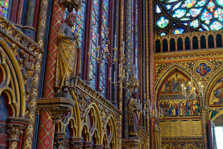 France. Paris. 2 august 2017 interior view of the Sainte-Chapelleのeditorial素材