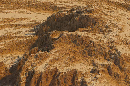 voxels mountains 3D computer generated landscapeの写真素材