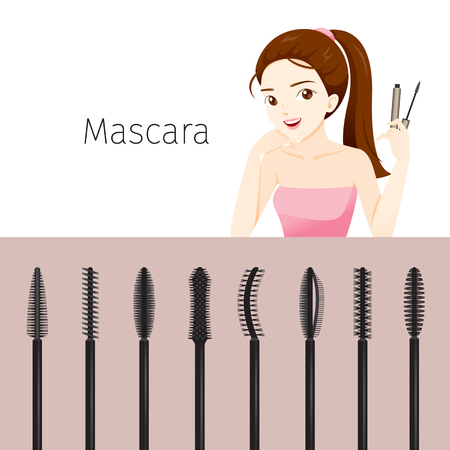 Woman With Mascara Set, Makeup, Accessories, Equipment, Beauty, Facial, Fashionのイラスト素材