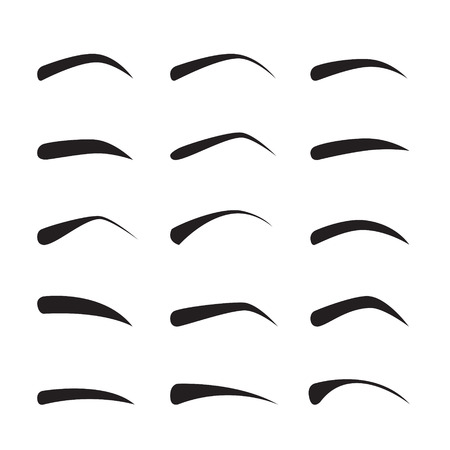 Set Of Female Eyebrows In Different Shapes And Types, Pattern, Beauty, Facial, Fashion, Form,のイラスト素材