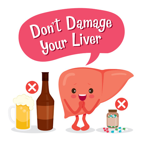 Liver, Human Internal Organ, Cartoon Character, Physiology, Structure, Medical Profession, Morphology, Healthyのイラスト素材