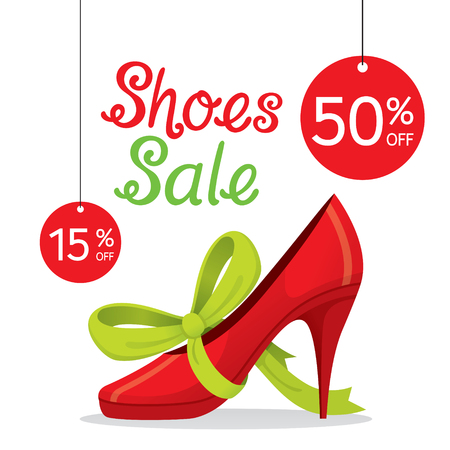 Womenâs High Heel Pump With Green Ribbon Tie For Sale And Gift, 15 And 50 Percents Off, Footwear, Fashion, Objectsのイラスト素材