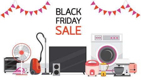 Electrical Appliances Black Friday Sale, Celebration, Festival, Eventsのイラスト素材