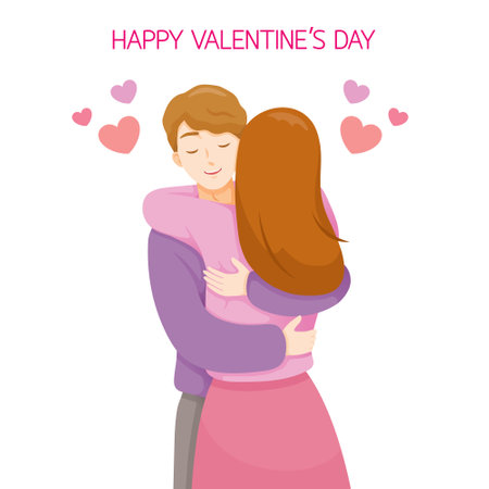 Couple Hugging Each Other, Lover, Valentineâs Dayのイラスト素材