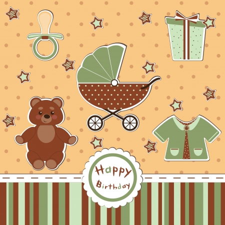 children s birthday cardのイラスト素材