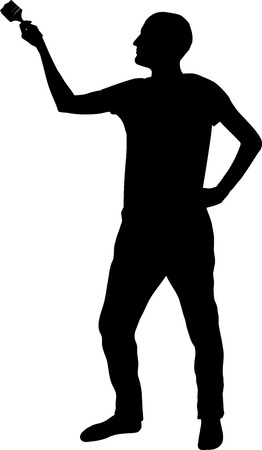 silhouette painterのイラスト素材