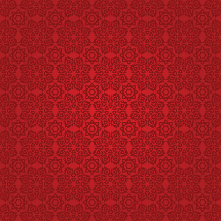 Seamless, symmetrical, red background with circular patternsのイラスト素材