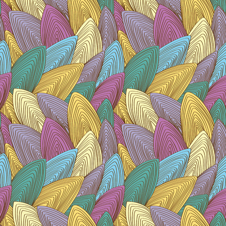 colorful, vintage, seamless background of abstract shapes composed of linesのイラスト素材