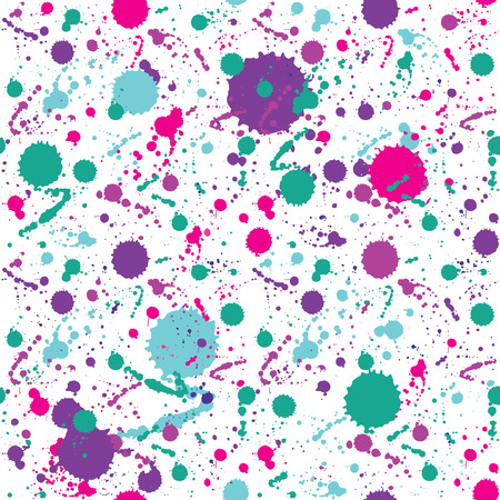 Seamless background with spots of paint on a white background. Vector pattern of colorful blots.のイラスト素材