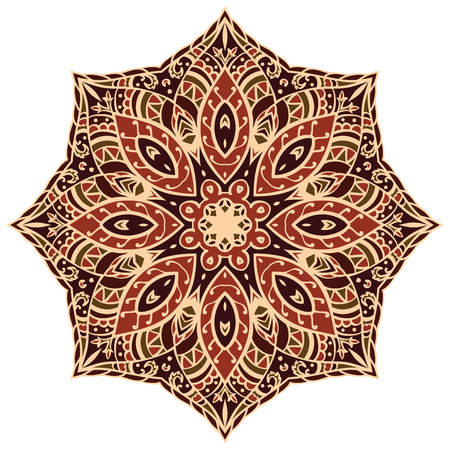 Vector decorative oriental mandala. Simple round ornament.のイラスト素材