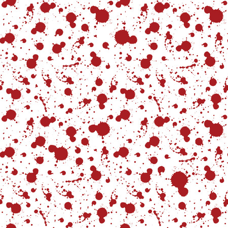 Seamless vector pattern of red blots on a white background. Blood stains.のイラスト素材