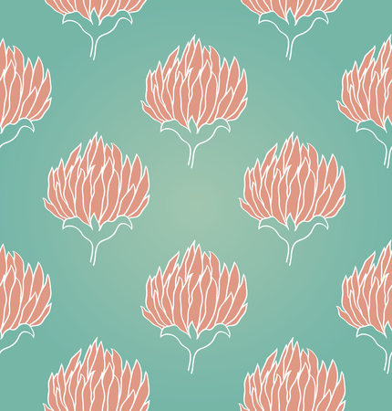 Seamless background with flowers of clover. Vector pattern.のイラスト素材