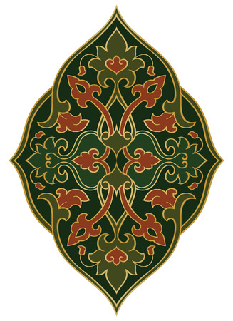 Abstract element for design. Template for carpet, wallpaper, textile and any surface. green ornament on a white layout.のイラスト素材