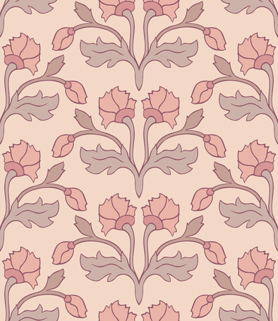 Floral pattern in pastel colors. Seamless ornament. Template for wallpaper, textile and any surface.のイラスト素材
