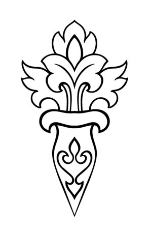 Medieval design element. Simple template for carpet, wallpaper, textile and any surface. Vector ornament on a white background.のイラスト素材