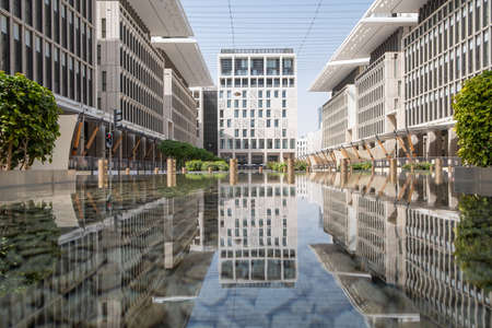 DOHA, QATAR - MARCH, 2021: Msheireb Downtown Doha is a developing area with contemporary...