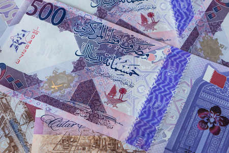 Close up of new 500 Qatari Riyal banknote
