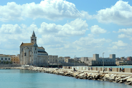View of Trani town and her Cathedralの写真素材