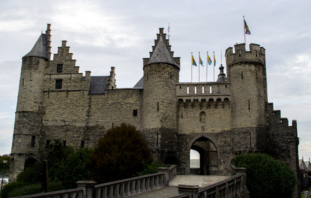 Medieval fortress in the old city center of Antwerp, Belgium.のeditorial素材