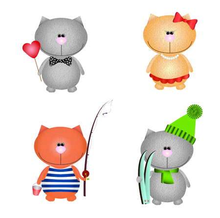 Four cats vector illustrationのイラスト素材