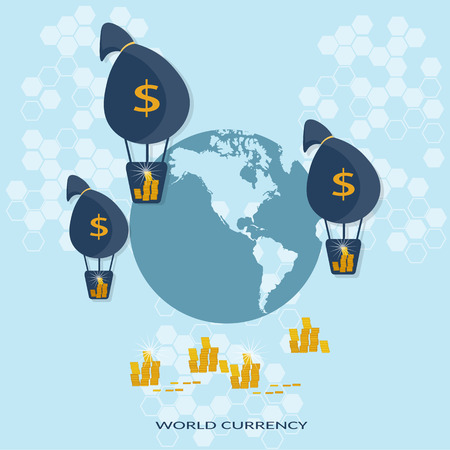 Bags of money transactions online payments transfer banking business finance vector illustrationのイラスト素材