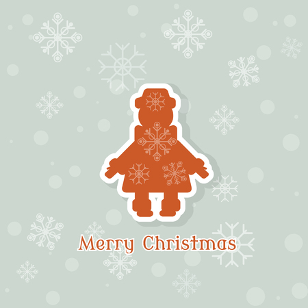 Merry Christmas vintage card Santa Claus background snowflakes retro style christmas toys cookies vector illustrationのイラスト素材