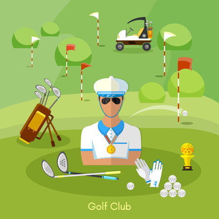 Golf club set vector illustrationのイラスト素材