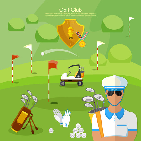 Golf club sports golfing elements vector illustrationのイラスト素材