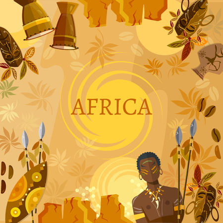 Travel to Africa, people, tribe. African traditions and culture.のイラスト素材