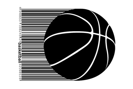 Silhouette of a basketball ball. Background and text on a separate layer, color can be changed in one clickのイラスト素材
