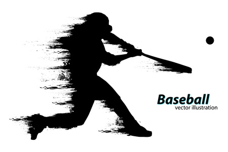 Silhouette of a baseball player. Vector illustrationのイラスト素材
