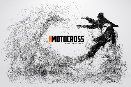 Motocross drivers silhouette. Vector illustrationのイラスト素材
