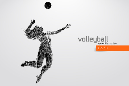 Silhouette of volleyball player.のイラスト素材