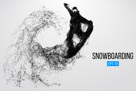 Silhouette of a snowboarder jumping isolated. Vector illustrationのイラスト素材
